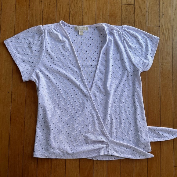 MICHAEL Michael Kors Tops - Michael Kors brand white eyelet V-neck blouse Small